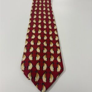 Beaufort Silk Red Penguin Patterned Men's Tie